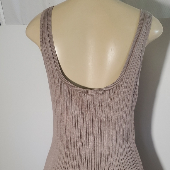 Abercrombie and Fitch Tan Ribbed Knit Dress Taupe Sleeveless Size XL - Picture 8 of 12
